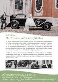 Rolls-Royce Hochzeits- und Eventfahrten 